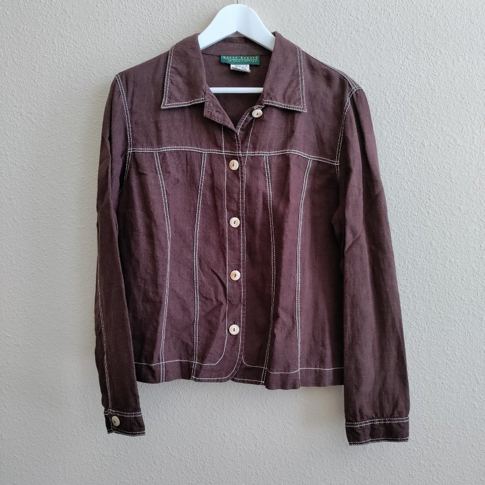 Harvé Benard Linen Jacket Size L